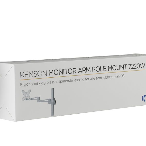 Kenson monitor arm pole mount 7220w white - Bilde 6