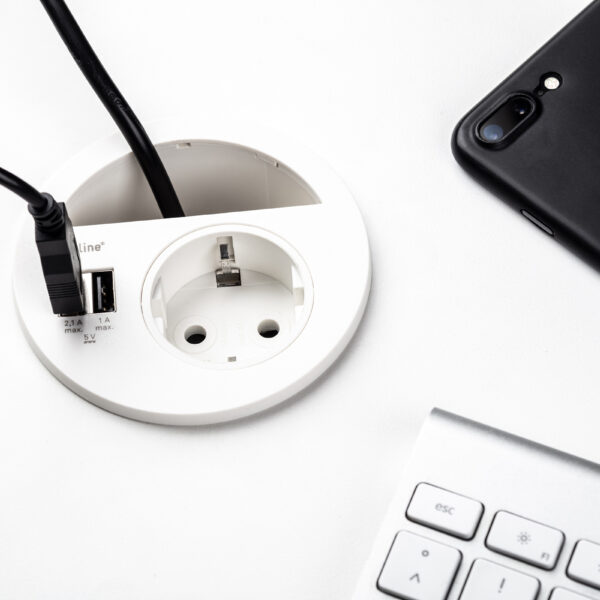 Kenson circle80 – hvit 1x stikk 2x usb a+c 2.1a, gst18 - Bilde 4