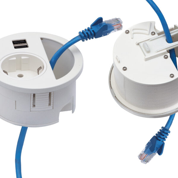 Kenson circle80 – hvit 1x stikk 2x usb a+c 2.1a, gst18 - Bilde 7