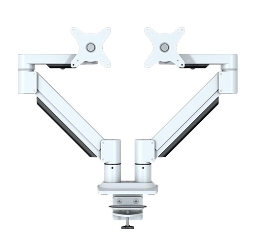 Kenson monitorarm twin med gasslift, hvit