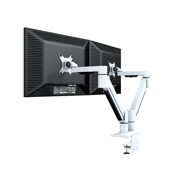 Kenson monitorarm twin med gasslift, hvit - Bilde 2