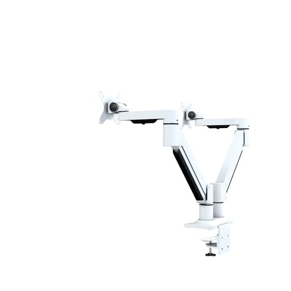 Kenson monitorarm twin med gasslift, hvit - Bilde 3