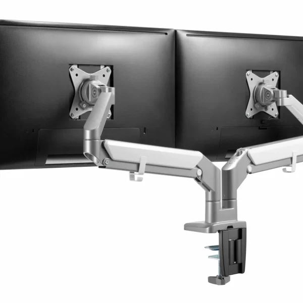 Kenson EF Dual monitorarm gas spring, grå - Bilde 6