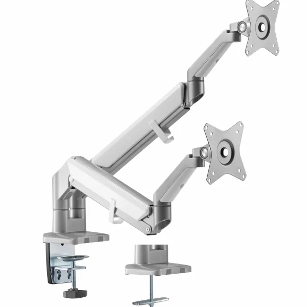 Kenson EF Dual monitorarm gas spring, grå - Bilde 7