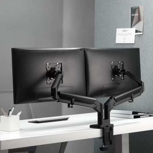 Kenson EF Dual monitorarm gas spring, sort - Bilde 11