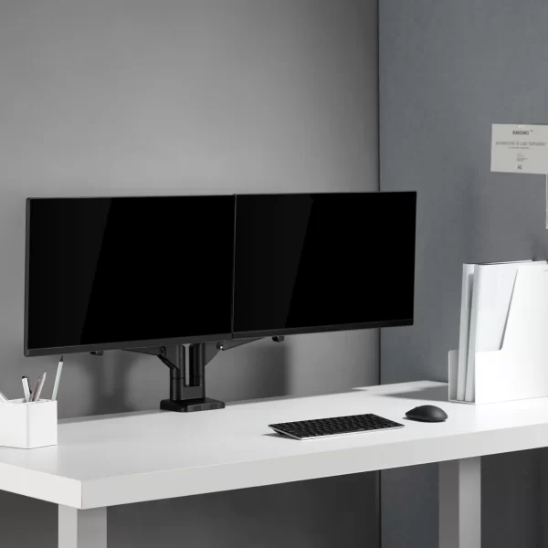 Kenson EF Dual monitorarm gas spring, sort - Bilde 12