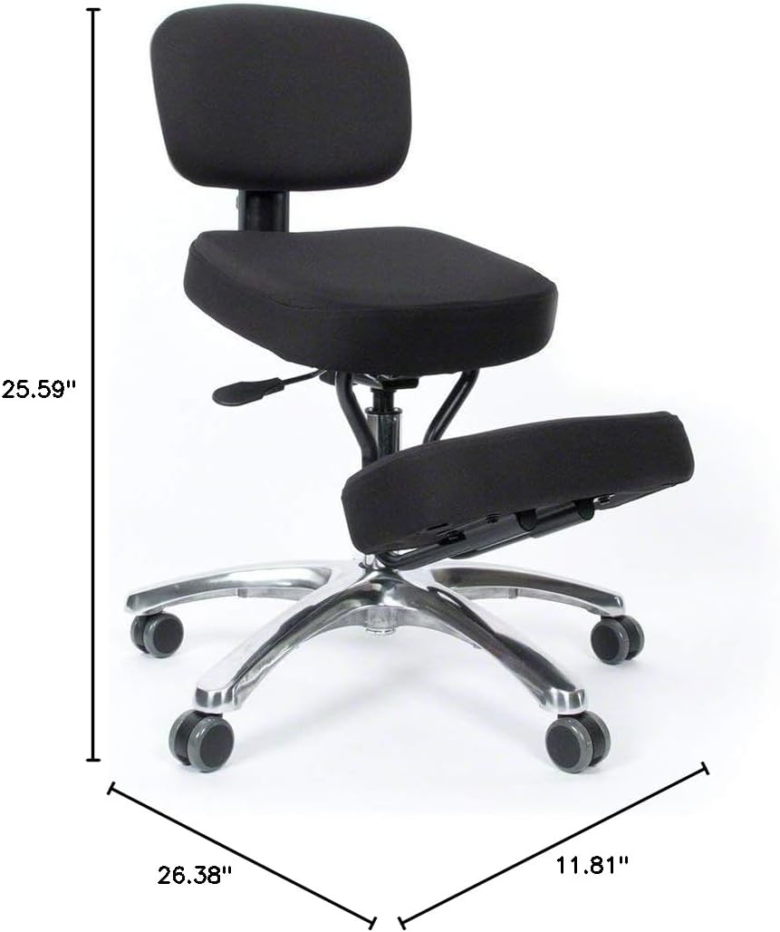 Kenson Jazzy kne stol med ryggstøtte og sort stoff - Bilde 4